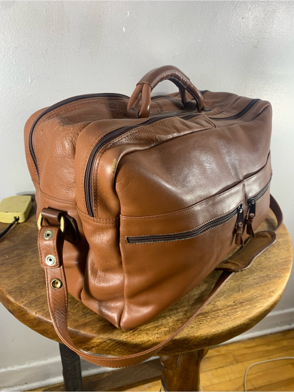 Vintage 70s Bugatti sports travel weekender Unisex leather bag - Picture 7 of 13